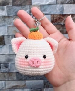 Móc khóa hình con heo handmade tinh tế cho người yêu