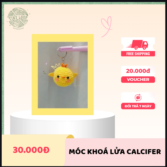 Móc khóa hình con gà handmade tô điểm phong cách