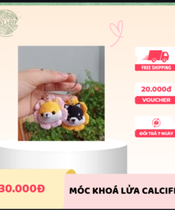 Móc khóa hình con chó shiba bằng len handmade