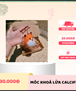 Móc khóa hình con cáo handmade len đan dễ thương