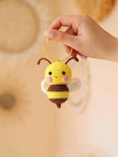 Móc khóa len hình con ong dễ thương cute ý nghĩa